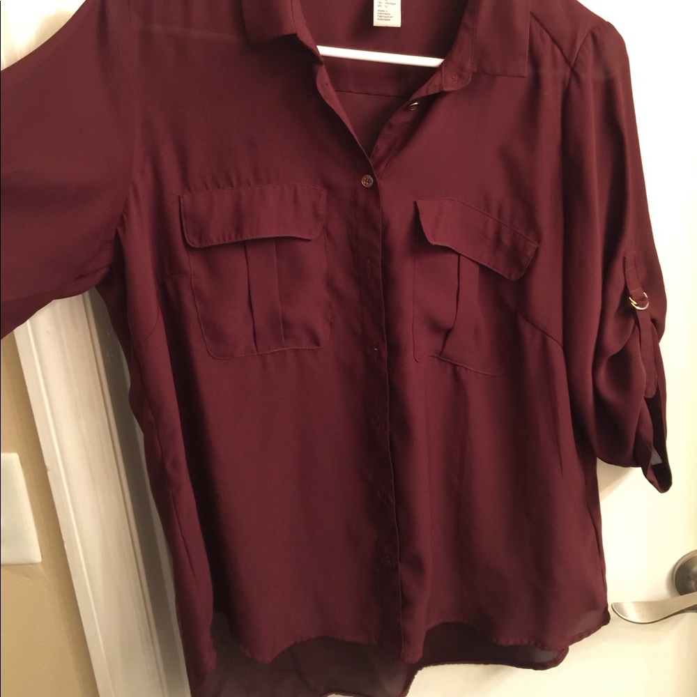 Burgundy Button down